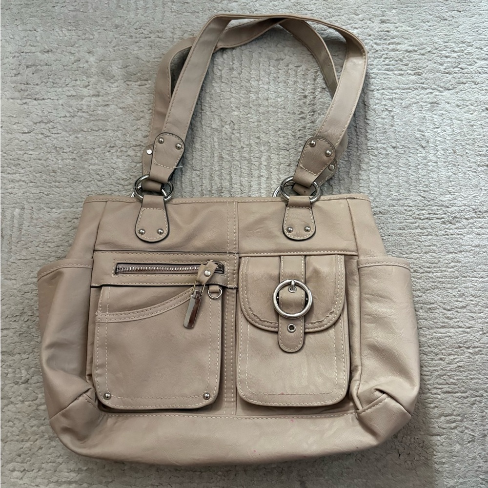 Rosetti Beige Shoulder Bag with Pockets